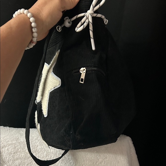Black Corduroy with Star Accents Shoulder Bag - Unbranded - EUC - Picture 11 of 13